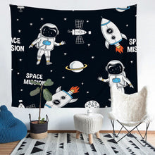 Load image into Gallery viewer, Galaxy Outer Space Tapestries Wall Hanging Kids Boys Girls Cartoon Astronaut Rocket Print Tapestry Universe Planets Bedding Throw Blanket Luxury Wall Blanket,Bedding Collection