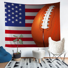 Load image into Gallery viewer, Rugby Bedding Throw Blanket Kids Boys Football American Flag Print Tapestry Teens Sports Theme Tapestries Wall Hanging Football Match Wall Blanket,Bedding Collection