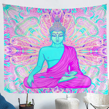 Load image into Gallery viewer, Women Buddha Pattern Tapestry Asian Culture Theme Wall Hanging for Kids Girls Adults Pink Boho Exotic Wall Blanket Breathable Bohemian Style Wall Art Room Decor Sofa Cover