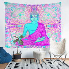Load image into Gallery viewer, Women Buddha Pattern Tapestry Asian Culture Theme Wall Hanging for Kids Girls Adults Pink Boho Exotic Wall Blanket Breathable Bohemian Style Wall Art Room Decor Sofa Cover
