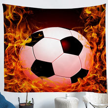 Load image into Gallery viewer, Football Wall Blanket Sports Theme Wall Hanging Burning Soccer Ball Pattern Tapestry For Kids Adults 3D America Football Print Wall Art Ultra Soft Room Decor Picnic Sheet