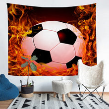 Load image into Gallery viewer, Football Wall Blanket Sports Theme Wall Hanging Burning Soccer Ball Pattern Tapestry For Kids Adults 3D America Football Print Wall Art Ultra Soft Room Decor Picnic Sheet