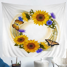 Load image into Gallery viewer, Floral Headdress Bedding Throw Blanket Kids Girls Woman Sunflower Butterfly Print Tapestry Blossom Flowers Tapestries Wall Hanging Luxury Wall Blanket,Bedding Collection