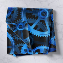 Load image into Gallery viewer, Industrial Wall Hanging Clock Theme Gears Tapestry Blue Steampunk Style Wall Blanket for Children Girls Boys Adults Microfiber Mechanical Gearwheel Wall Art Room Decor Picnic Sheet