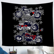 Load image into Gallery viewer, Motocross Printed Wall Blanket Boys Motorcycle Pattern Design Tapestry Teens Motorbike Illustration Wall Hanging for Kids Men Geometry Puzzle Decor Wall Art Bedding Throw Blanket