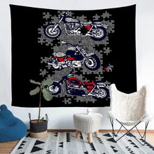 Load image into Gallery viewer, Motocross Printed Wall Blanket Boys Motorcycle Pattern Design Tapestry Teens Motorbike Illustration Wall Hanging for Kids Men Geometry Puzzle Decor Wall Art Bedding Throw Blanket