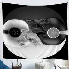 Load image into Gallery viewer, Skull Pattern Wall Blanket Boys Skeleton Design Tapestry Men Tai Chi Gothic Bones Style Wall Hanging for Kids Teens Room Decor Modern Black White Wall Art Bedding Throw Blanket