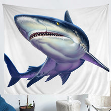 Load image into Gallery viewer, 3D Shark Bedding Throw Blanket for Kids Boys Teens Sea Animal Print Tapestry Ocean Marine Life Tapestries Wall Hanging Sealife Wall Blanket,Bedding Collection