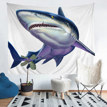 Load image into Gallery viewer, 3D Shark Bedding Throw Blanket for Kids Boys Teens Sea Animal Print Tapestry Ocean Marine Life Tapestries Wall Hanging Sealife Wall Blanket,Bedding Collection