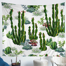 Load image into Gallery viewer, Cactus Printed Tapestry Boho Succulent Wall Hanging for Kids Adult Women Botanical Pattern Wall Blanket Green Plants Wall Art Room Decor Bedding Throw Blanket