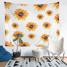 Load image into Gallery viewer, Sunflower Wall Hanging Girly Yellow Floral Print Tapestry for Girls Children Women Blossom Flowers Pattern Wall Blanket Stain Resistant Nature Botanical Room Decor Sofa Cover