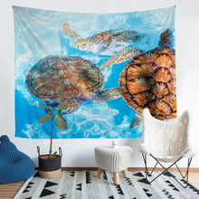 Load image into Gallery viewer, Sea Turtle Wall Hanging 3D Reptile Printed Tapestry for Women Men Adults Ocean Marine Themed Wall Blanket Stain Resistant Underwater Animal Pattern Room Decor Sofa Cover