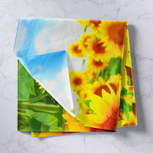 Load image into Gallery viewer, Sunflower Tapestry Girls Floral Print Wall Hanging for Women Girly Blossom Flowers Pattern Wall Blanket Green Yellow Botanical Branches Wall Art Nature Theme Room Decor Picnic Sheet
