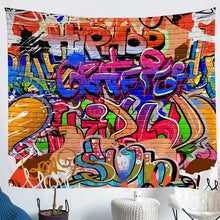 Load image into Gallery viewer, Teens Graffiti Pattern Tapestry Youth Hip Hop Style Wall Hanging for Kids Boys Young Man Graffiti Pattern Wall Blanket Street Culture Theme Wall Art Room Decor Sofa Cover