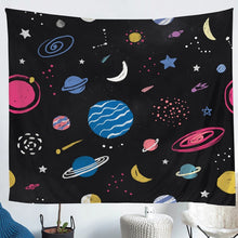 Load image into Gallery viewer, Kids Universe Planet Wall Blanket Outer Space Themed Tapestry Galaxy Starry Sky Wall Hanging for Boys Girls Children Room Decor Cute Cartoon Planets Wall Art Bedding Throw Blanket