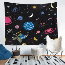 Load image into Gallery viewer, Kids Universe Planet Wall Blanket Outer Space Themed Tapestry Galaxy Starry Sky Wall Hanging for Boys Girls Children Room Decor Cute Cartoon Planets Wall Art Bedding Throw Blanket