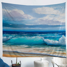 Load image into Gallery viewer, Ocean Themed Wall Hanging Blue Sea Printed Tapestry Hawaiian Beach Wall Blanket for Children Kids Girls Women Microfiber Summer Holiday Wall Art Painting Art Room Decor Picnic Sheet
