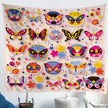 Load image into Gallery viewer, Girls Butterfly Wall Hanging Girly Cute Butterflies Print Tapestry Floral Flowers Pattern Wall Blanket for Children Kids Women Cartoon Flying Insects Wall Art Room Decor Picnic Sheet