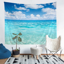 Load image into Gallery viewer, Ocean Themed Tapestry Girly Teal Sea Printed Wall Hanging for Kids Girls Women Hawaiian Beach Wall Blanket Breathable Summer Holiday Vacation Wall Art Room Decor Sofa Cover