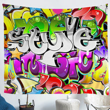 Load image into Gallery viewer, Hippie Graffiti Tapestry Teens Hip Hop Style Wall Hanging for Kids Boys Youth Graffiti Pattern Wall Blanket Breathable Street Culture Theme Wall Art Room Decor Sofa Cover