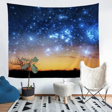 Load image into Gallery viewer, Galaxy Wall Hanging Blue Milky Way Tapestry Girls Dreamy Tree Nature Theme Wall Blanket for Children Kids Boys Women Microfiber Starry Sky Wall Art Room Decor Picnic Sheet