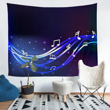 Load image into Gallery viewer, Musical Note Pattern Wall Blanket Music Themed Tapestry Purple Galaxy Wall Hanging for Girls Children Women Bedroom Decor Music Staff Wall Art Bedding Throw Blanket