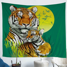 Load image into Gallery viewer, Tiger Wall Blanket Wild Animal Theme Tapestry For Kids Men Women Adults Wildlife Style Wall Hanging Ultra Soft Tiger Family Decor Wall Art Green Nature