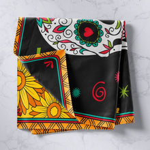Load image into Gallery viewer, Sugar Skull Wall Hanging Women Skull Pattern Tapestry Boho Skeleton Design Wall Blanket for Children Kids Adults Gothic Bones Wall Art Daisy Flowers Room Decor Picnic Sheet