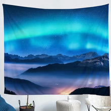 Load image into Gallery viewer, Natural Scenery Bedding Throw Blanket Aurora Mountains Clouds Tapestries Wall Hanging Nature Theme Tapestry Luxury Microfiber Wall Blanket,Bedding Collection
