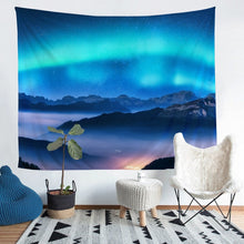 Load image into Gallery viewer, Natural Scenery Bedding Throw Blanket Aurora Mountains Clouds Tapestries Wall Hanging Nature Theme Tapestry Luxury Microfiber Wall Blanket,Bedding Collection