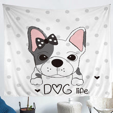 Load image into Gallery viewer, Puppy Dog Bedding Throw Blanket Kids Boys Girls Cartoon Pug Dog Tapestries Wall Hanging 3D Dog Print Tapestry Cute Animal Grey Dots Wall Blanket,Bedding Collection