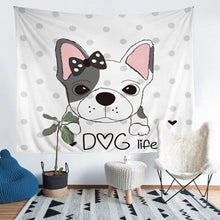 Load image into Gallery viewer, Puppy Dog Bedding Throw Blanket Kids Boys Girls Cartoon Pug Dog Tapestries Wall Hanging 3D Dog Print Tapestry Cute Animal Grey Dots Wall Blanket,Bedding Collection
