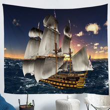 Load image into Gallery viewer, Sailboat Printed Wall Blanket Nautical Decor Tapestry For Kids Women Men Adults Ocean Themed Wall Hanging Ultra Soft Sea Adventure Wall Art Marine Sunset Scenery
