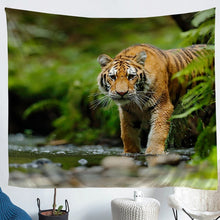 Load image into Gallery viewer, Tiger Wall Blanket Wild Animal Theme Pattern Tapestry Wildlife Style Wall Hanging for Boys Girls Kids Adults Room Decor Nature Theme Wall Art Bedding Throw Blanket