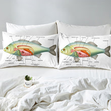 Load image into Gallery viewer, Fish Pattern Bedding Set Fish Anatomy Design Duvet Cover For Kids Children Teens Ocean Marine Theme Comforter Cover Creature Sealife Bedspread Cover Bedroom Decor Quilt Cover 2/3pcs