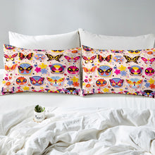 Load image into Gallery viewer, Girls Butterfly Comforter Cover Girly Cute Butterflies Print Bedding Set Floral Flowers Pattern Duvet Cover for Children Kids Women Cartoon Flying Insects Bedspread Cover Room Decor