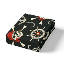 Load image into Gallery viewer, Skull Pattern Comforter Cover Boys Nautical Pirate Style Bedding Set Ocean Themed Duvet Cover for Children Kids Men Sea Adventure Bedspread Cover Rudder Skeleton Design Room Decor Bedclothes