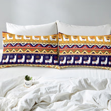 Load image into Gallery viewer, Cute Llama Bedding Set Cartoon Llama Alpaca Duvet Cover For Kids Children Boys Girls Tribal Geometry Stripe Comforter Cover South American Animals Bedspread Cover Bedroom Decor 2/3pcs