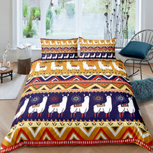 Load image into Gallery viewer, Cute Llama Bedding Set Cartoon Llama Alpaca Duvet Cover For Kids Children Boys Girls Tribal Geometry Stripe Comforter Cover South American Animals Bedspread Cover Bedroom Decor 2/3pcs