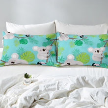 Load image into Gallery viewer, Kids Koala Duvet Cover Cute Animal Pattern Bedding Set Palm Leaf Comforter Cover for Boys Girls Children Room Decor Lightweight Cartoon Koala Printed Bedspread Cover