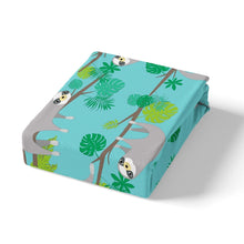 Load image into Gallery viewer, Kids Sloth Duvet Cover Cute Animal Pattern Bedding Set Palm Leaf Comforter Cover for Boys Girls Children Room Decor Lightweight Cartoon Sloth Printed Bedspread Cover