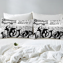 Load image into Gallery viewer, Hip Hop Style Duvet Cover Teens Street Culture Theme Bedding Set Young Man Graffiti Pattern Comforter Cover for Kids Teens Bedroom Decor Black White Bedspread Cover
