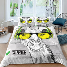 Load image into Gallery viewer, Giraffe Duvet Cover Zoo Animal Pattern Comforter Cover Rock Music Themed Bedding Set For Kids Adults Hip Hop Musical Pattern Bedspread Cover Ultra Soft Room Decor Bedclothes Zipper