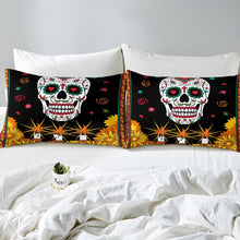 Load image into Gallery viewer, Sugar Skull Comforter Cover Women Skull Pattern Bedding Set Boho Skeleton Design Duvet Cover for Children Kids Adults Gothic Bones Bedspread Cover Daisy Flowers Room Decor Bedclothes