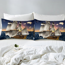 Load image into Gallery viewer, Sailboat Printed Duvet Cover Nautical Decor Bedding Set For Kids Women Men Adults Ocean Themed Comforter Cover Ultra Soft Sea Adventure Bedspread Cover Marine Sunset Scenery Zipper