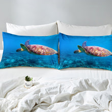 Load image into Gallery viewer, Sea Turtle Duvet Cover 3D Reptile Printed Bedding Set for Kids Women Men Adults Ocean Marine Themed Decor Comforter Cover Blue Underwater Animal Bedspread Cover 2/3pcs Zipper