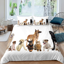 Load image into Gallery viewer, Dog Printed Duvet Cover Cute Cat Bedding Set For Kids Boys Girls Children Adults Lovely Kitten Puppy Comforter Cover 3D Animal Theme Decor Bedspread Cover Zipper