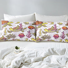 Load image into Gallery viewer, Sea Turtle Comforter Cover Kids Reptile Printed Bedding Set for Boys Girls Children Ocean Marine Themed Duvet Cover Stain Resistant Underwater Animal Room Decor Quilt Cover 2/3pcs