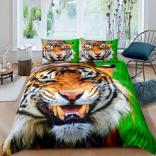 Load image into Gallery viewer, Tiger Duvet Cover Wild Animal Theme Pattern Bedding Set For Kids Women Men Adults Wildlife Style Comforter Cover Orange Safari Cat Decor Bedspread Cover Zipper