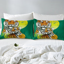 Load image into Gallery viewer, Tiger Duvet Cover Wild Animal Theme Bedding Set For Kids Men Women Adults Wildlife Style Comforter Cover Ultra Soft Tiger Family Decor Bedspread Cover Green Nature Zipper